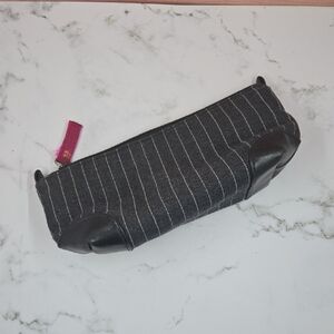 Stylish Victorias Secret Grey w/White Pinstripes Makeup Bag